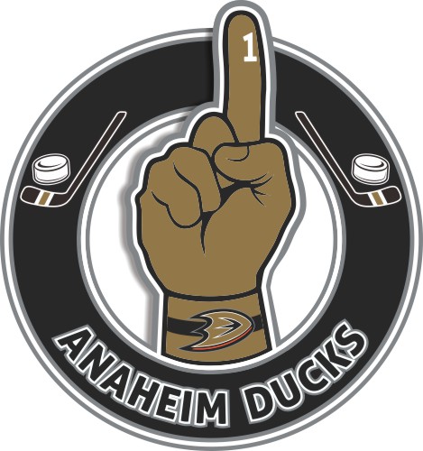 Number One Hand Anaheim Ducks logo iron on paper